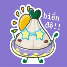 a sticker that says bien de with a cartoon character on it