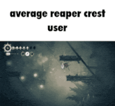 a screenshot of a video game with the words average reaper crest user above it