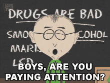 Boys Are You Paying Attention Mr Mackey GIF - Boys Are You Paying Attention Mr Mackey South Park GIFs