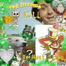a collage of pictures with the words sweet dreams hell