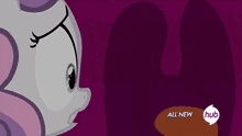 a cartoon of a pony with the words all new hub