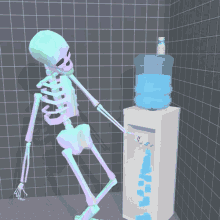 Skeleton Water Cooler GIF - Skeleton Water Cooler Water GIFs