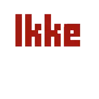 a white background with the words ikke nie in red letters