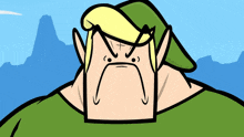 a cartoon drawing of a man with an angry expression