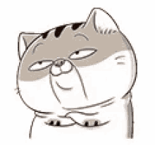 Ami Fat Cat Line Stickers GIF - Ami Fat Cat Line Stickers Eye Roll GIFs
