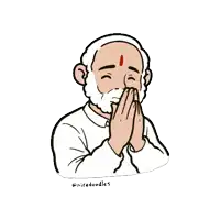 a cartoon of a man with a beard praying