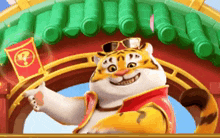 a cartoon of a tiger wearing sunglasses and a jacket