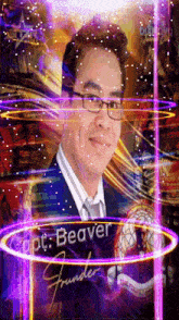 a man in a suit and tie with the name beaver founder