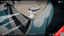 a video of kimetsu no yaiba all water breathing forms in english