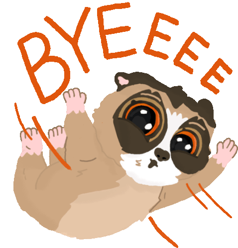 Falling Laurence Says Byeeee In English Sticker - Super Mega Manic Slow Laurence Owl Bye Stickers
