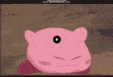a screen shot of a cartoon character with a play button on it