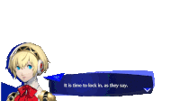 a video game character has a speech bubble that says it is time to lock in as they say