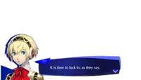a video game character has a speech bubble that says it is time to lock in as they say