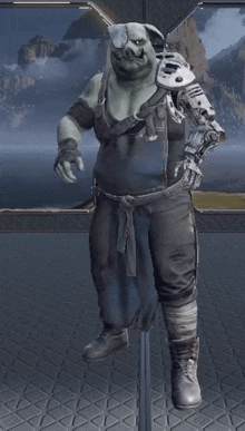 a video game character with a pig 's head and arms