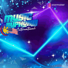 a poster for music euphoria international with a purple background