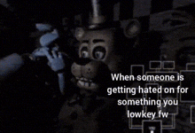 a screenshot of five nights at freddy 's with a bunny and a bear .