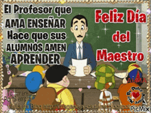 a cartoon of a teacher giving a speech to his students