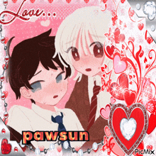 a picture of a boy and a girl with pawsun on the bottom
