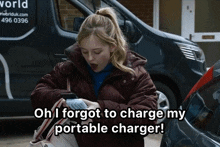 Summer Saying I Forgot To Charge My Portable Charger Coronation Street GIF - Summer Saying I Forgot To Charge My Portable Charger Coronation Street Corrie GIFs