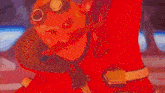 a close up of a person 's arm with a red background