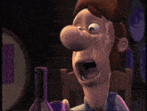 a cartoon character yawning with his mouth open