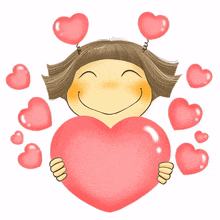 cute happy girl illust heart