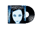 a vinyl record of evanescence fallen with a woman on the cover