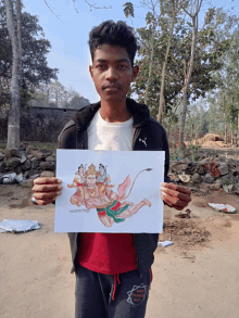 Watercolor Painting Hanuman GIF