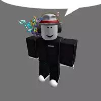 a roblox character with a speech bubble above his head