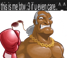 a cartoon of a man wearing boxing gloves and a gold chain