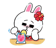 line friends cony waiting alone bored