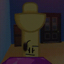 a cartoon drawing of a toilet with a face on it and the letter h on it