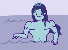 a cartoon illustration of a mermaid with the words get in the water below her