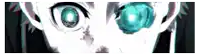a close up of a person 's eyes with a blue pupil