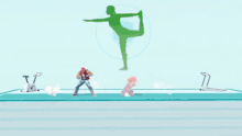 a video game character is being struck by a beam of light