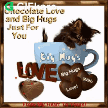 Chocolate Love And Big Hugs Just For You Gifkaro GIF