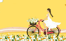 Feliz Dia Biking GIF - Feliz Dia Biking Flower Field GIFs