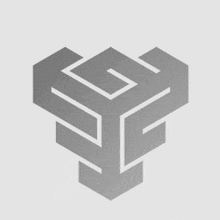 a gray cube with arrows pointing in opposite directions on a gray background .