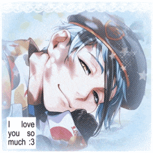 a drawing of a boy with the words " i love you so much " below it