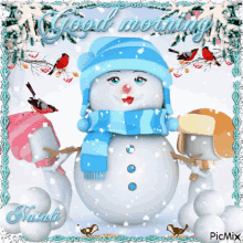 Good Morning Snowman GIF - Good Morning Snowman Snow GIFs
