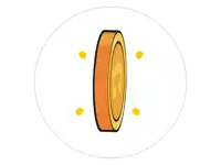 a coin with the letter g on it is surrounded by yellow lines