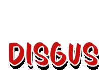 a white background with red letters that say disgus