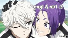 a picture of two anime characters with the caption nagi & airi