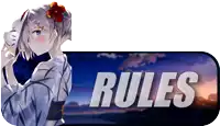 a girl with a flower in her hair is standing next to a sign that says " rules "