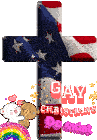 a cross with the american flag on it and the words gay christian do exist