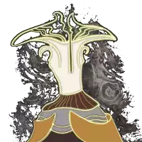 a drawing of a tree with a crown on top