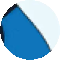 a blue and white circle with a yellow circle on the bottom