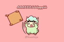 a cartoon drawing of a sheep with the words aaarrrgggghhh written above it