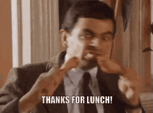 Thanks For Lunch! GIF - Thanks For Lunch Mr Bean GIFs