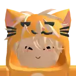 a cartoon character wearing a yellow cat hat with ears and a smile on his face .